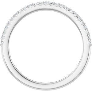 14K White 1/8 CTW Natural Diamond Anniversary Band 25 round full cut-Round