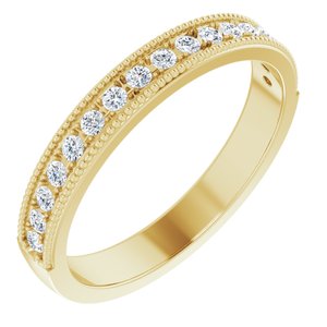 14K Yellow 1/5 CTW Natural Diamond Anniversary Band 17 round full cut stones closed back-Round
