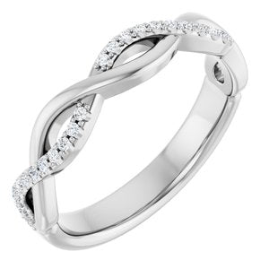 14K White 1/8 CTW Natural Diamond Anniversary Band 29 round stones-Round