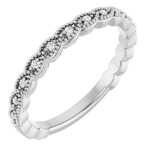 14K White .07 CTW Natural Diamond Anniversary Band-Round