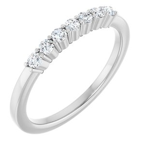 Platinum 1/5 CTW Natural Diamond Anniversary Band 7 round stone 4 prong set-Round
