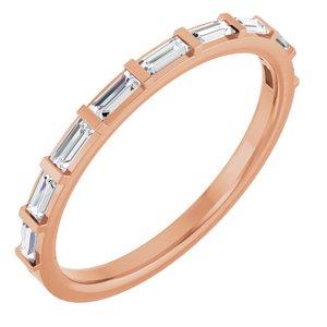 14K Rose 1/4 CTW Lab-Grown Diamond Anniversary Band-Straight Baguette