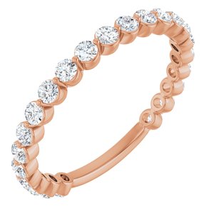 14K Rose 3/4 CTW Lab-Grown Diamond Anniversary Band-Round