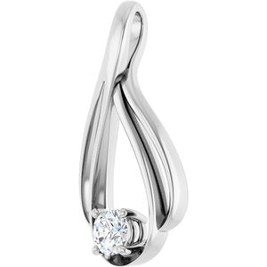 14K White 1/4 CTW Lab-Grown Diamond Teardrop Pendant-Lab-Grown Diamond-4.1Mm :: 1/4 Ct