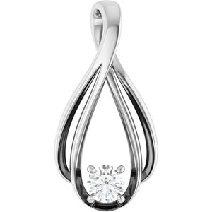 14K White 1/4 CTW Lab-Grown Diamond Teardrop Pendant-Lab-Grown Diamond-4.1Mm :: 1/4 Ct