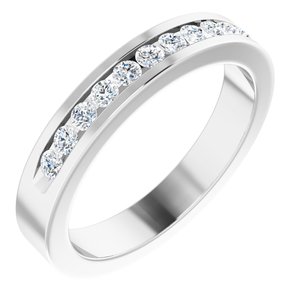 Platinum 1/3 CTW Natural Diamond Anniversary Band Size 5-Round