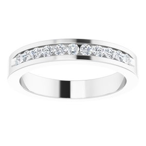 Platinum 1/3 CTW Natural Diamond Anniversary Band Size 5-Round