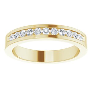 14K Yellow 1/3 CTW Natural Diamond Anniversary Band Size 5-Round