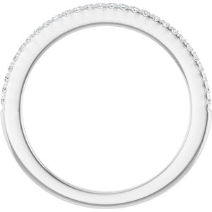 14K White 1/8 CTW Natural Diamond French Set Anniversary Band-Round