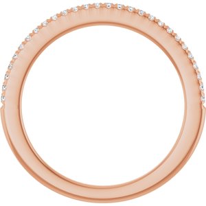 14K Rose 1/8 CTW Natural Diamond French Set Anniversary Band-Round