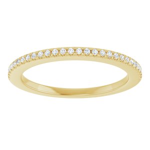 14K Yellow 1/8 CTW Natural Diamond French Set Anniversary Band-Round