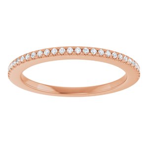 14K Rose 1/8 CTW Natural Diamond French Set Anniversary Band-Round
