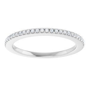 14K White 1/8 CTW Natural Diamond French Set Anniversary Band-Round