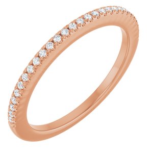 14K Rose 1/8 CTW Natural Diamond French Set Anniversary Band-Round