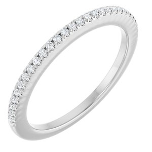 14K White 1/8 CTW Natural Diamond French Set Anniversary Band-Round