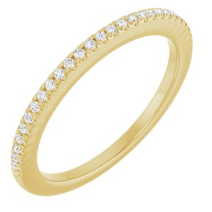 14K Yellow 1/8 CTW Natural Diamond French Set Anniversary Band-Round