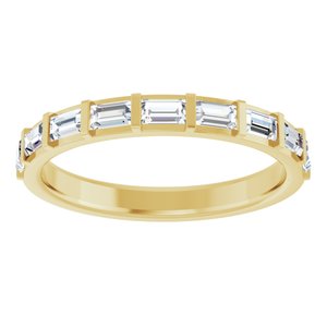 14K Yellow 1/2 CTW Natural Diamond Anniversary Band-Straight Baguette