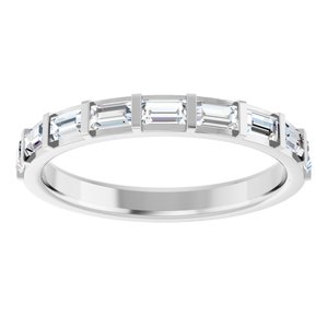 14K White 1/2 CTW Natural Diamond Anniversary Band-Straight Baguette