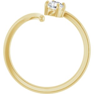 14K Yellow 1/4 CT Lab-Grown Negative Space Ring-Round-4.05 Mm