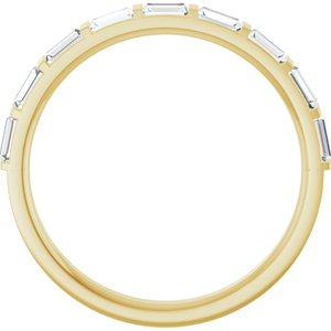 14K Yellow 1/2 CTW Natural Diamond Anniversary Band-Straight Baguette