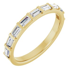 14K Yellow 1/2 CTW Natural Diamond Anniversary Band-Straight Baguette
