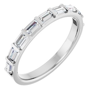 14K White 1/2 CTW Natural Diamond Anniversary Band-Straight Baguette