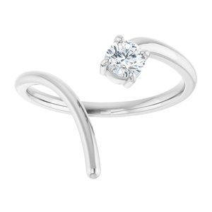 14K White 1/4 CT Lab-Grown Negative Space Ring-Round-4.05 Mm