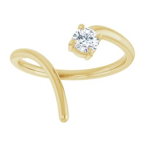 14K Yellow 1/4 CT Lab-Grown Negative Space Ring-Round-4.05 Mm
