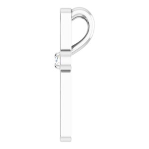 Sterling Silver .03 CT Natural Diamond Cross Pendant-Natural Diamond-2Mm :: 0.03 Ct