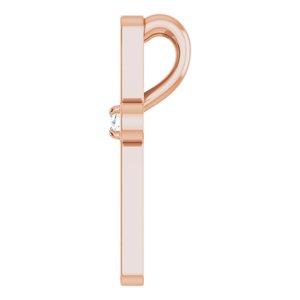 14K Rose .03 CT Natural Diamond Cross Pendant-Natural Diamond-2Mm :: 0.03 Ct