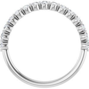 14K White 3/8 CTW Natural Diamond Anniversary Band 15 round full cut-Round