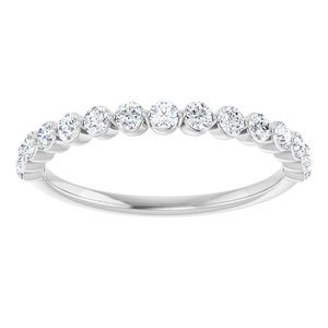 14K White 3/8 CTW Natural Diamond Anniversary Band 15 round full cut-Round