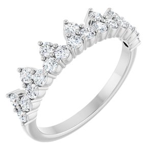 14K White 5/8 CTW Lab-Grown Diamond Stackable Ring-Round-2 Mm