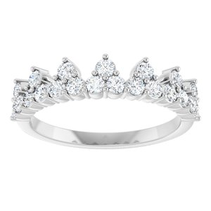 14K White 5/8 CTW Lab-Grown Diamond Stackable Ring-Round-2 Mm