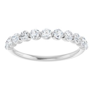 14K White 5/8 CTW Natural Diamond Anniversary Band-Round