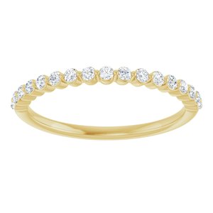 14K Yellow 1/4 CTW Natural Diamond Anniversary Band 17 round full cut stones-Round