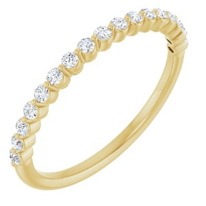 14K Yellow 1/4 CTW Natural Diamond Anniversary Band 17 round full cut stones-Round