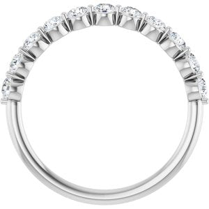 14K White 5/8 CTW Natural Diamond Anniversary Band-Round