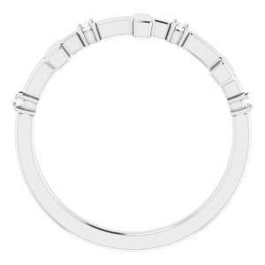 Sterling Silver .05 CTW Natural Diamond Cross Ring-Round-1.5 Mm