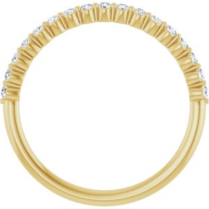 14K Yellow 1/4 CTW Natural Diamond Anniversary Band 17 round full cut stones-Round