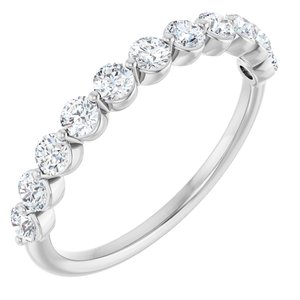 14K White 5/8 CTW Natural Diamond Anniversary Band-Round