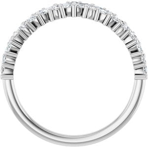14K White 1/2 CTW Natural Diamond Anniversary Band-Marquise