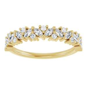 14K Yellow 1/2 CTW Natural Diamond Anniversary Band-Marquise