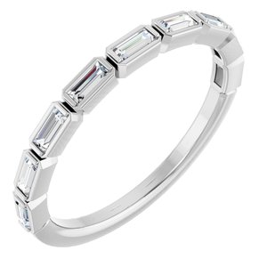 14K White 1/4 CTW Natural Diamond Anniversary Band-Straight Baguette
