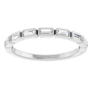 14K White 1/4 CTW Natural Diamond Anniversary Band-Straight Baguette