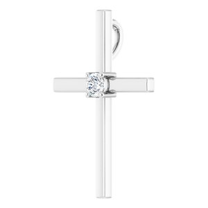 14K White .15 CT Natural Diamond Pendant-Natural Diamond-3.4Mm :: 1/6 Ct