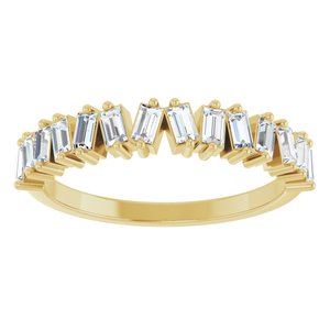 14K Yellow 5/8 CTW Natural Diamond Anniversary Band-Straight Baguette