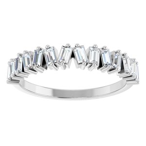 14K White 1/2 CTW Natural Diamond Anniversary Band-Straight Baguette