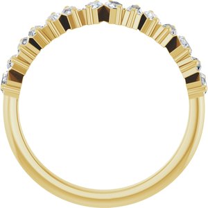 14K Yellow 5/8 CTW Natural Diamond Anniversary Band-Straight Baguette