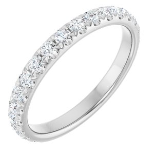14K White 1/2 CTW Natural Diamond Anniversary Band-Round